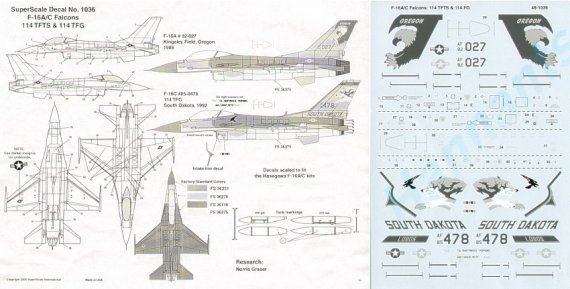 Microscale 1/48 F-16A/C General Dynamics Oregon ANG