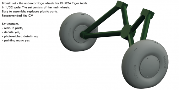 1/32 De Havilland DH.82A Tiger Moth wheels