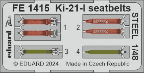 1/48 Ki-21-I seatbelts STEEL for ICM