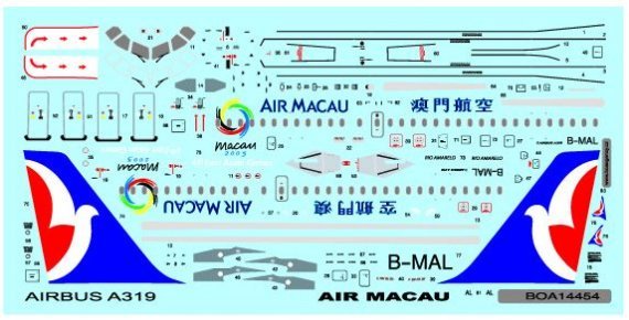 1/144 Decals Airbus A319 Air Macau (REV)