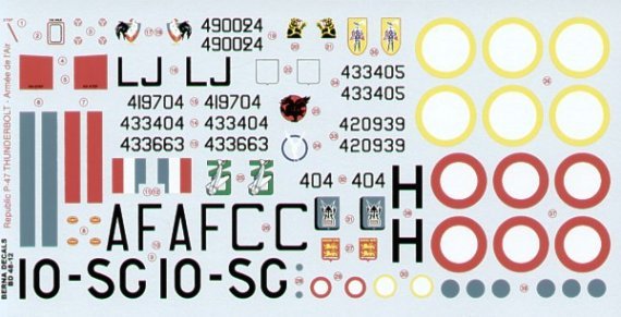 Berna Decals P-47D Thunderbolt Bubbletop Service Fran�ais 1/48