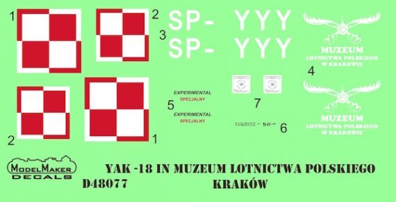 1/48 Yak-18 SP-YYY decal + mask
