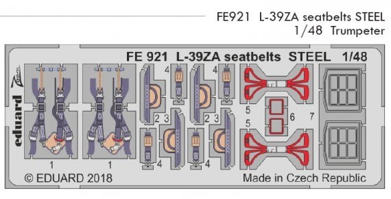1/48 L-39ZA seatbelts STEEL colour photoetched ZOOM