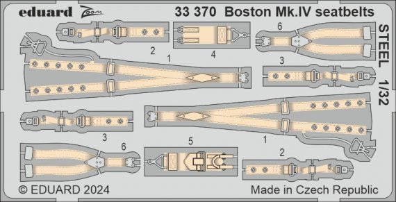 1/32 Boston Mk.IV seatbelts STEEL for HKM