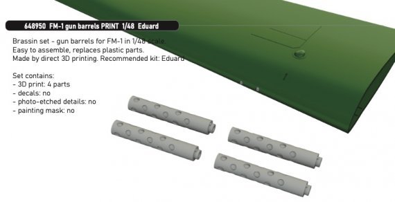 Brassin 1/48 FM-1 gun barrels PRINT EDU