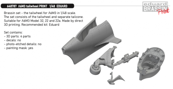 Brassin 1/48 A6M3 tailwheel PRINT