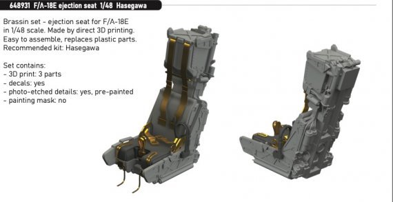 Brassin 1/48 F/A-18E ejection seat for Hasegawa