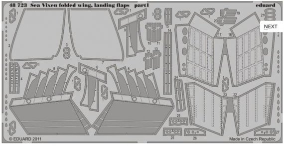 1/48 Sea Vixen landing flaps, folded wing (AIRF)