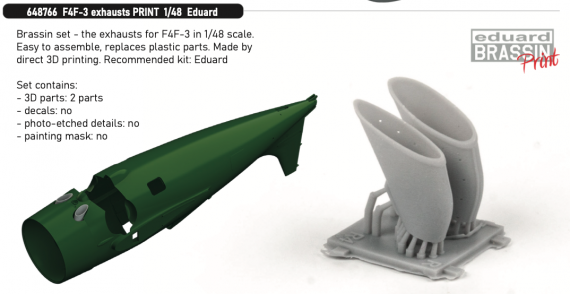 Brassin 1/48 F4F-3 exhausts PRINT