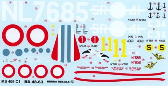 Berna Decals 1/48 Morane-Saulnier MS.406C1