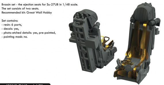 1/48 Sukhoi Su-27UB ejection seats