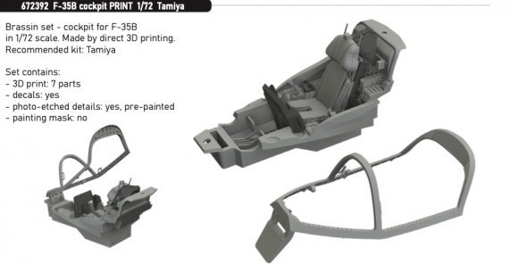 Brassin 1/72 F-35B cockpit for Tamiya