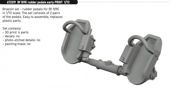 Brassin 1/72 Bf 109E rudder pedals early