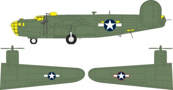 Mask 1/72 B-24D US National Insignia for Airfix