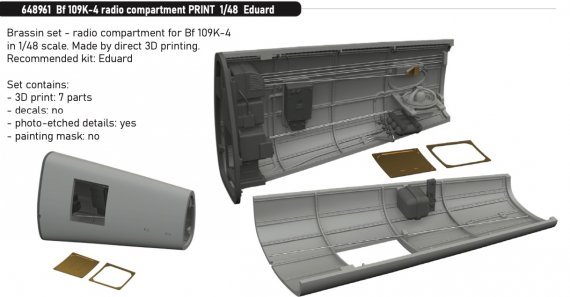 Brassin 1/48 Bf 109K-4 radio compartment EDU