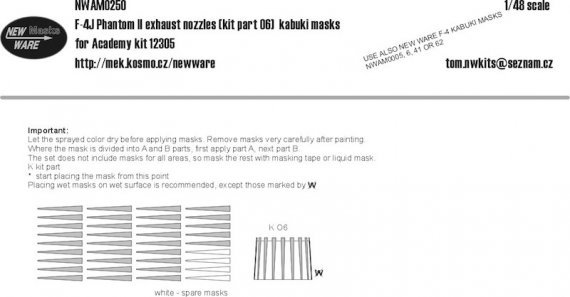 1/48 Mask F-4J Phantom II exhaust nozzles