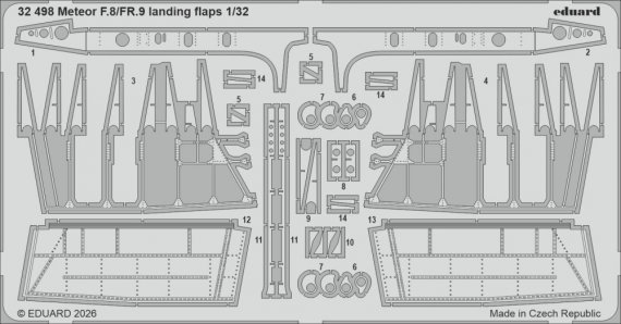 1/32 SET Meteor F.8/FR.9 landing flaps for Revell