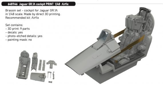 Brassin 1/48 Jaguar GR.1A cockpit for Airfix