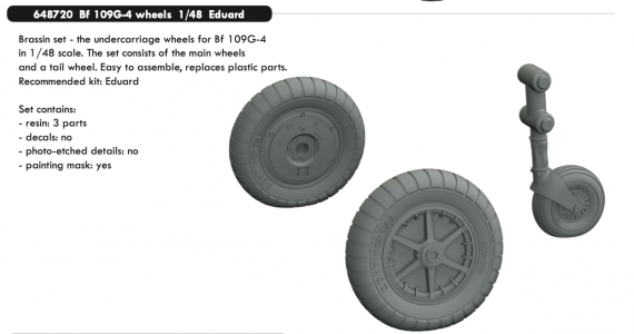 Brassin 1/48 Bf 109G-4 wheels
