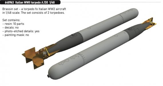 Brassin 1/48 Italian WWII torpedo A.130