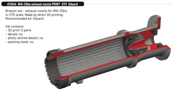 Brassin 1/72 MiG-21bis exhaust nozzle PRINT