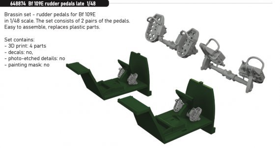 Brassin 1/48 Bf 109E rudder pedals late