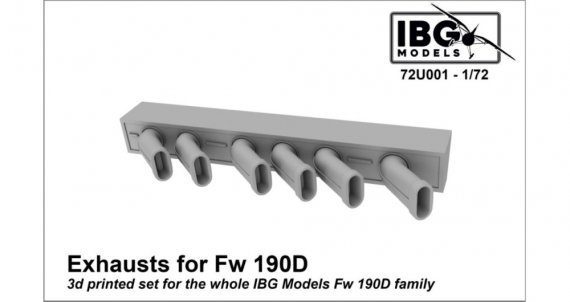 1/72 Exhausts for Fw 190D Upgrade set