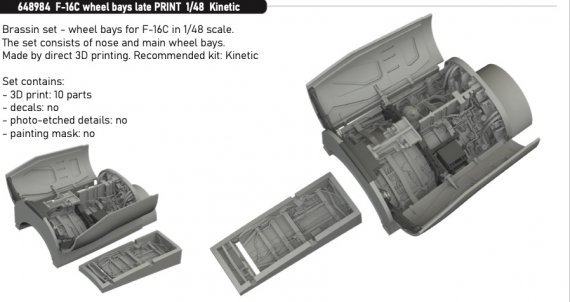 Brassin 1/48 F-16C wheel bays late for Kinetic