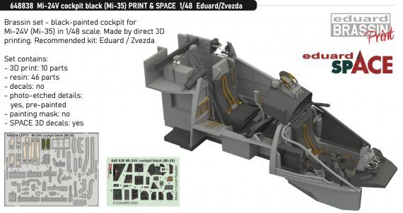Brassin 1/48 Mi-24V cockpit black