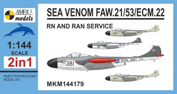 1/144 De Havilland Sea Venom FAW.21/53/ECM.22 RN and Ran Service