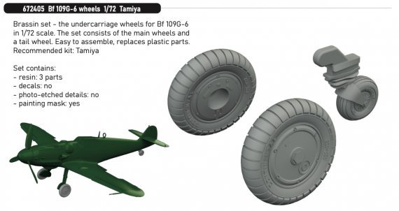 Brassin 1/72 Bf 109G-6 wheels for Tamiya