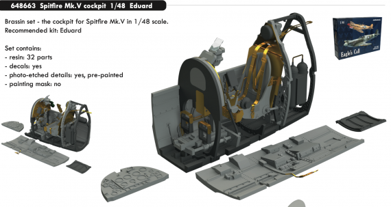 Brassin 1/48 Spitfire Mk.V cockpit