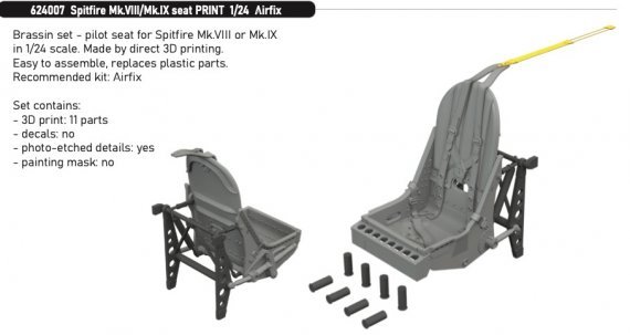 Brassin 1/24 Spitfire Mk.VIII/Mk.IX seat