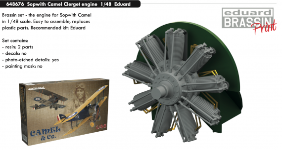 Brassin 1/48 Sopwith Camel Clerget engine