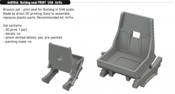 Brassin 1/48 Bulldog seat PRINT