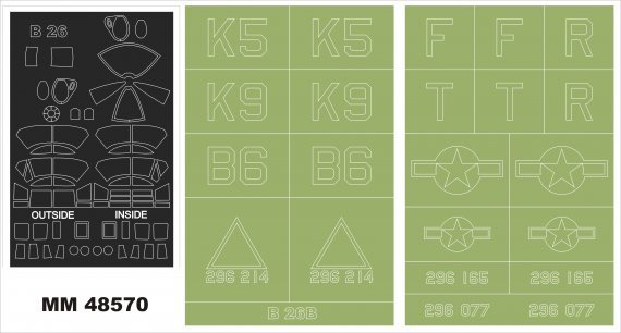 1/48 Martin B-26B Marauder mask for Icm