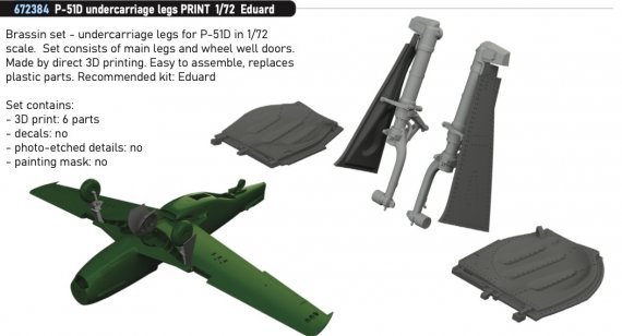 Brassin 1/72 P-51D undercarriage legs for Eduard