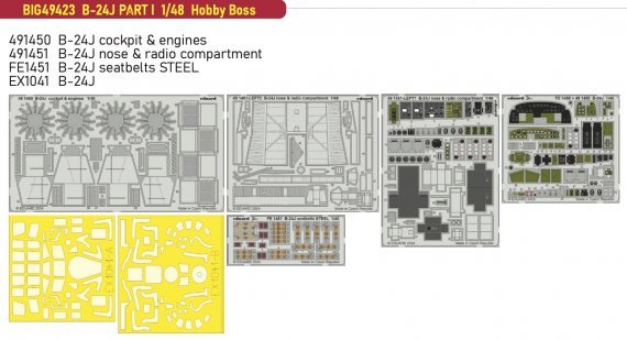 1/48 B-24J PART I for Hobby Boss BigEd Set