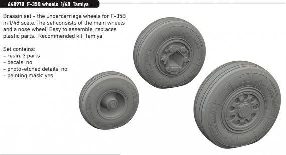 Brassin 1/48 F-35B wheels for Tamiya