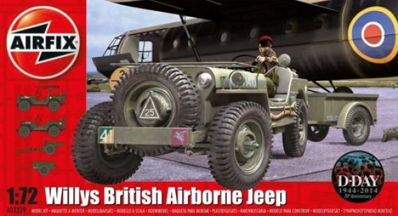 1/72 Willys Jeep, Trailer & 6 Pdr Gun