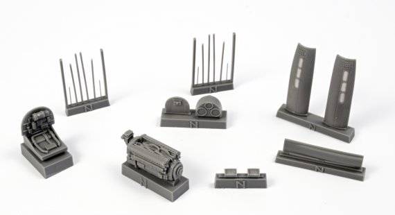 1/72 Curtiss P-40N Engine & comparment detail set