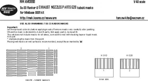 1/48 Sukhoi Su-33 Flanker-D Exhaust Nozzles kabuki masks