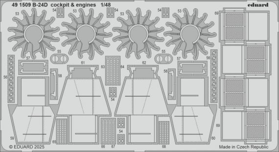 1/48 SET B-24D cockpit & engines for Hobby Boss