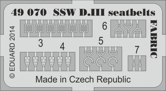 1/48 Siemens-Schuckert D.III seatbelts FABRIC (for Eduard)