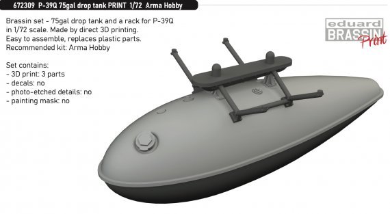 Brassin 1/48 P-39Q 75gal drop tank