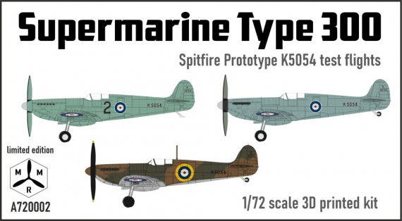 IBG MODELS Spitfire Prototype K5054 1/72 Stages 2,3,4 3D