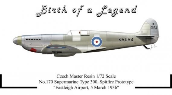 1/72 Type 300 Supermarine Spitfire prototype, Eastleigh Airport