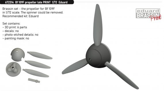 Brassin 1/72 Bf 109F propeller late PRINT