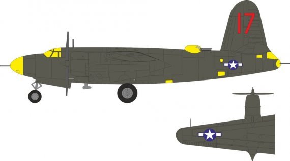 Eduard Mask 1/48 B-26C-45 Marauder US Insignia & Tail
