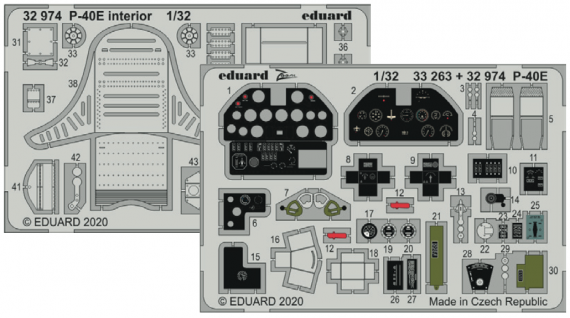 1/32 SET P-40E interior
